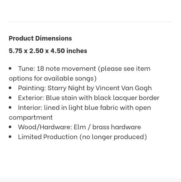 Ercolano Vincent Van Gogh Starry Night Music Box - Imagine - Picture 17 of 17